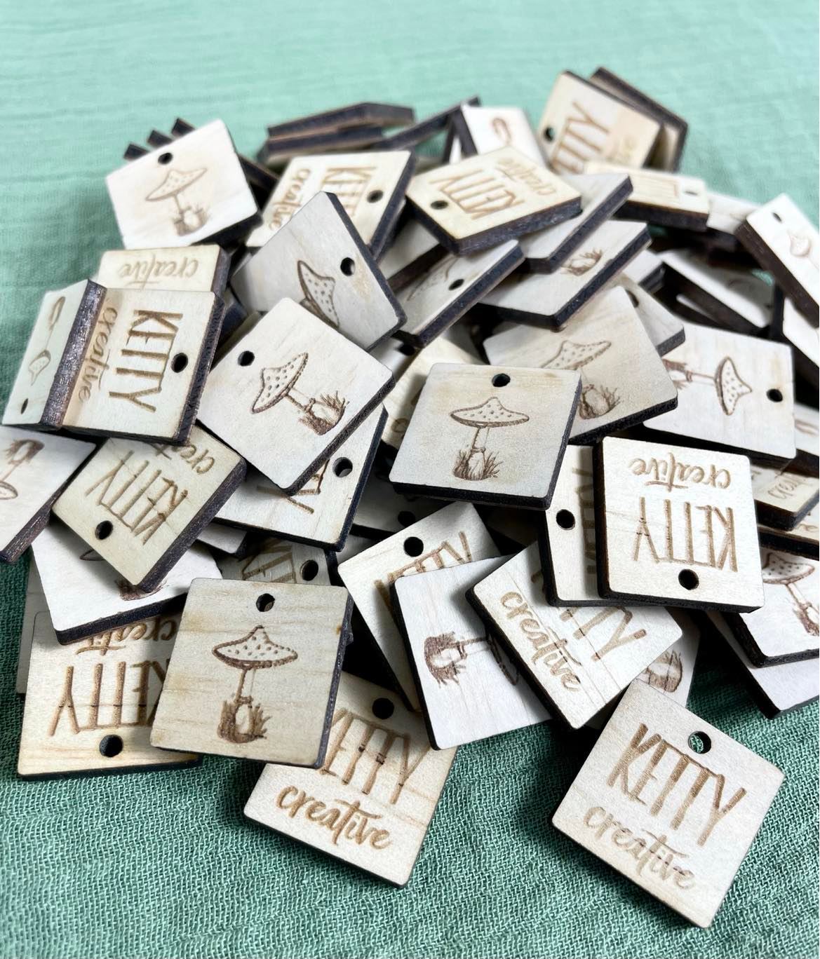 wooden product tags