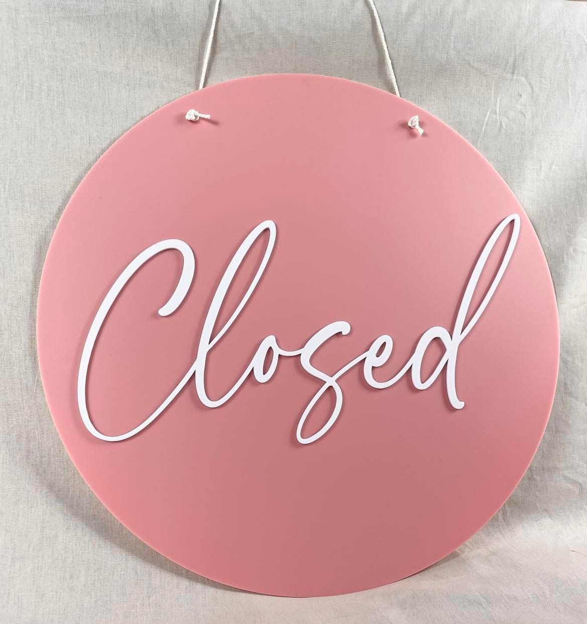 double sided open closed sign