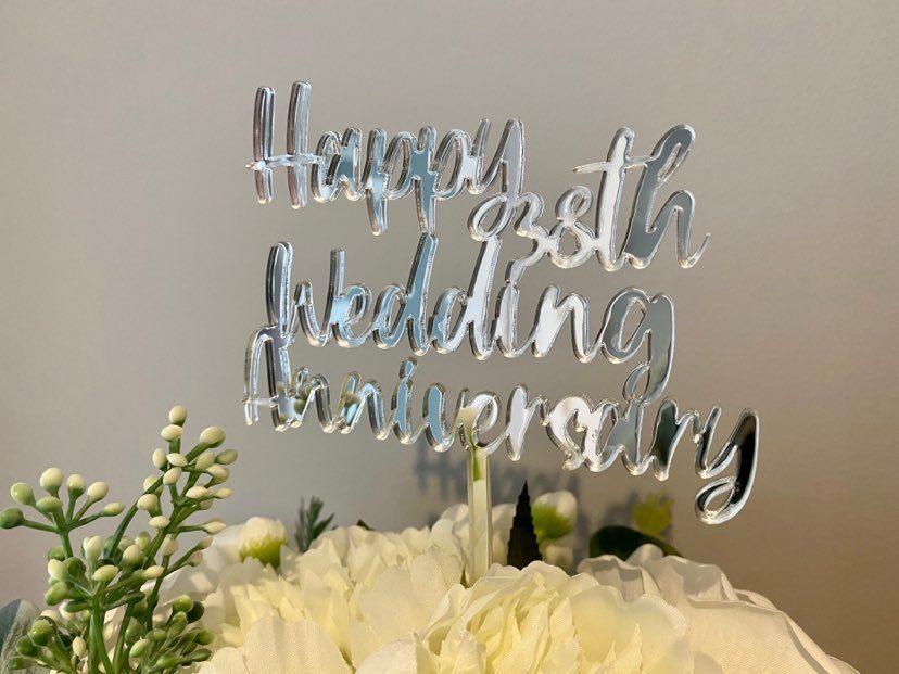 silver mirror cake toppers