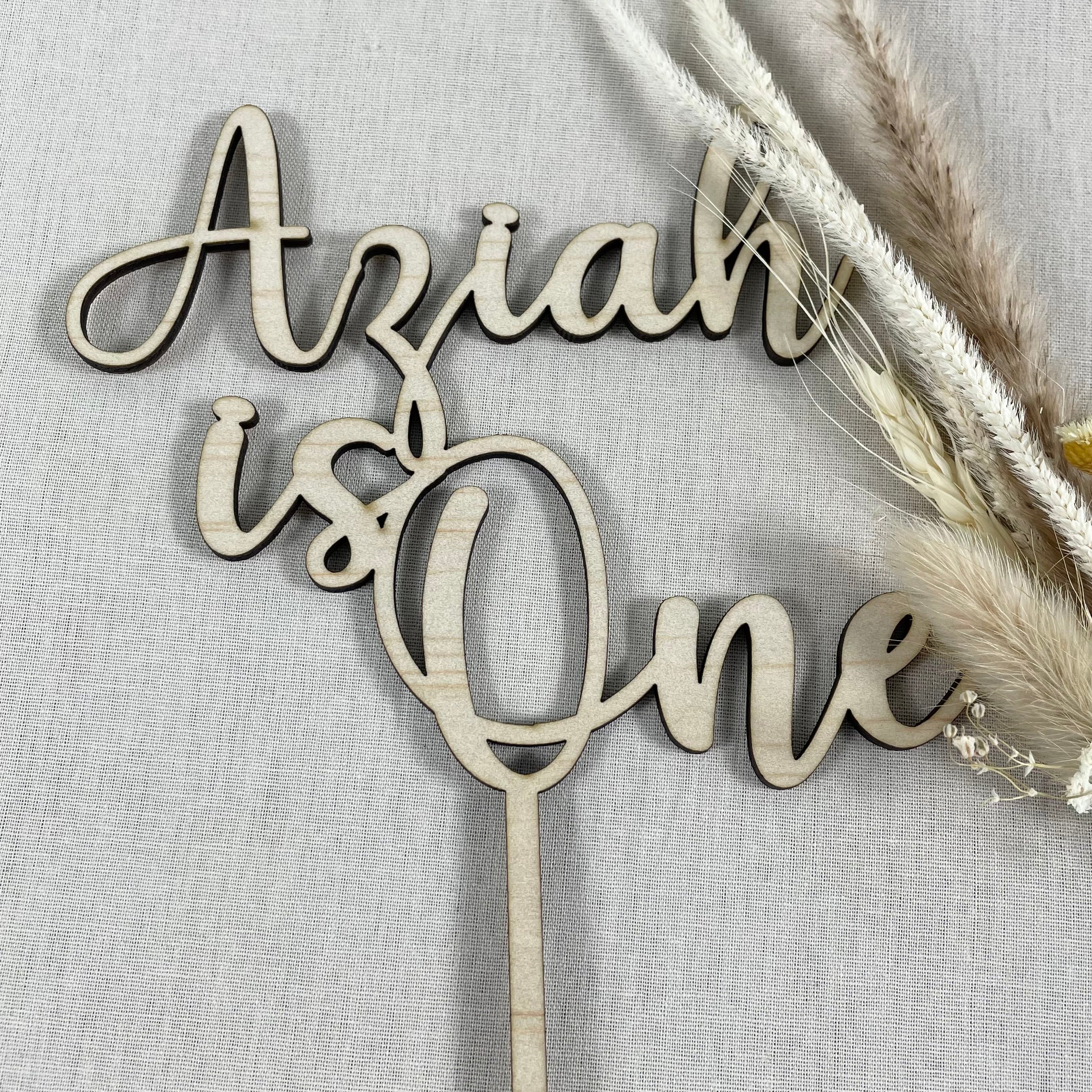 wooden first birthday cake topper