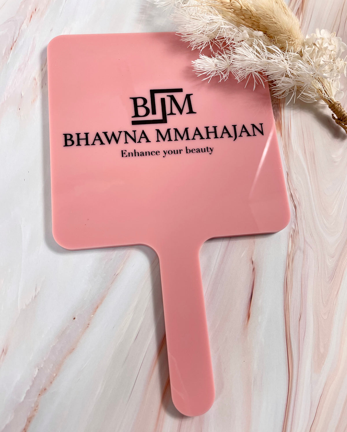 Personalised handheld mirror Logo mirror Laser Edge Designs