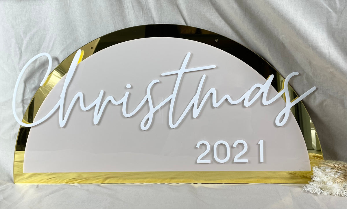 Arched Christmas sign