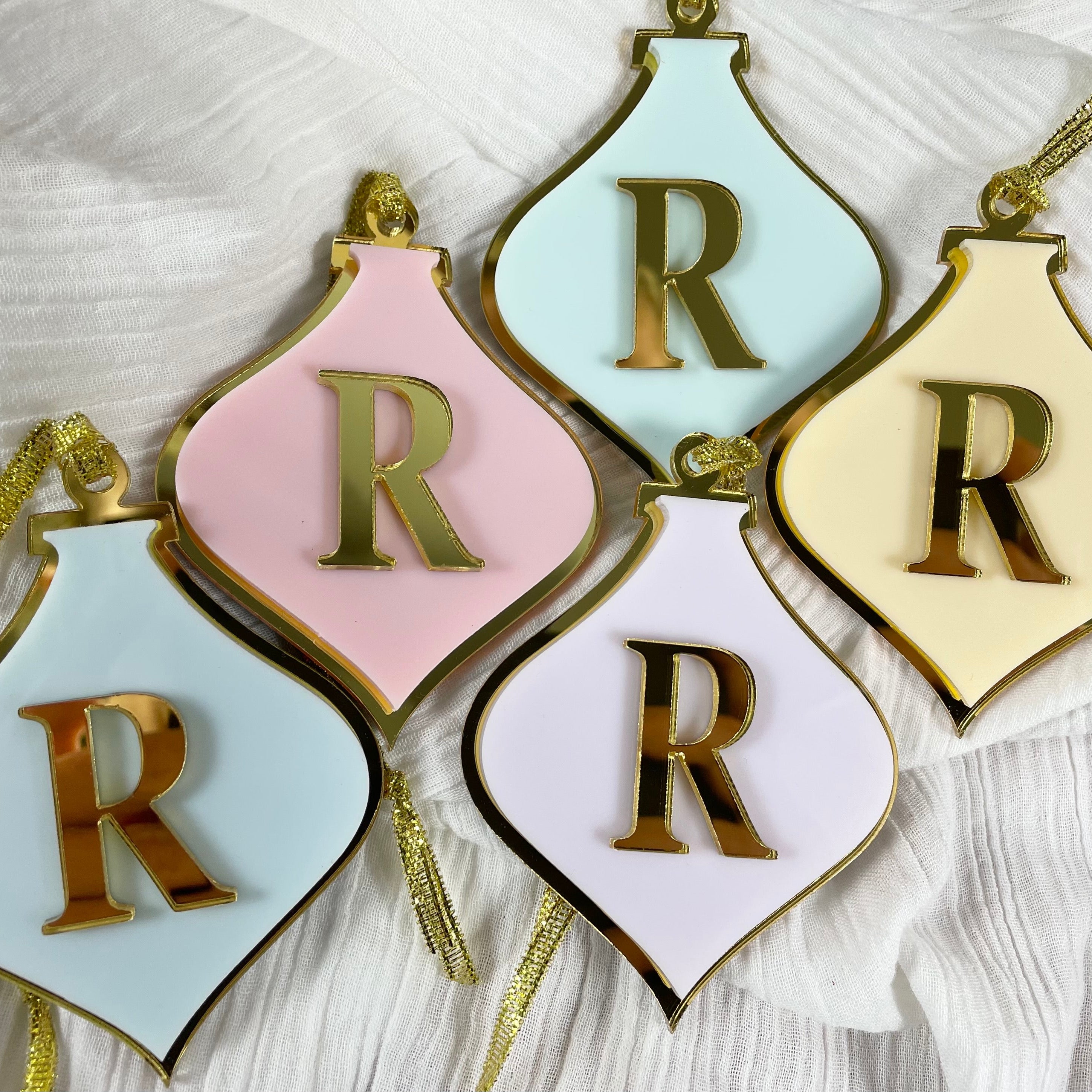 Luxurious Monogram teardrop bauble