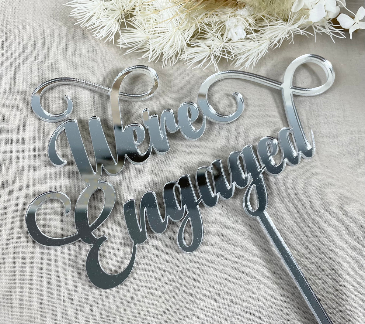 engaged cake toppers