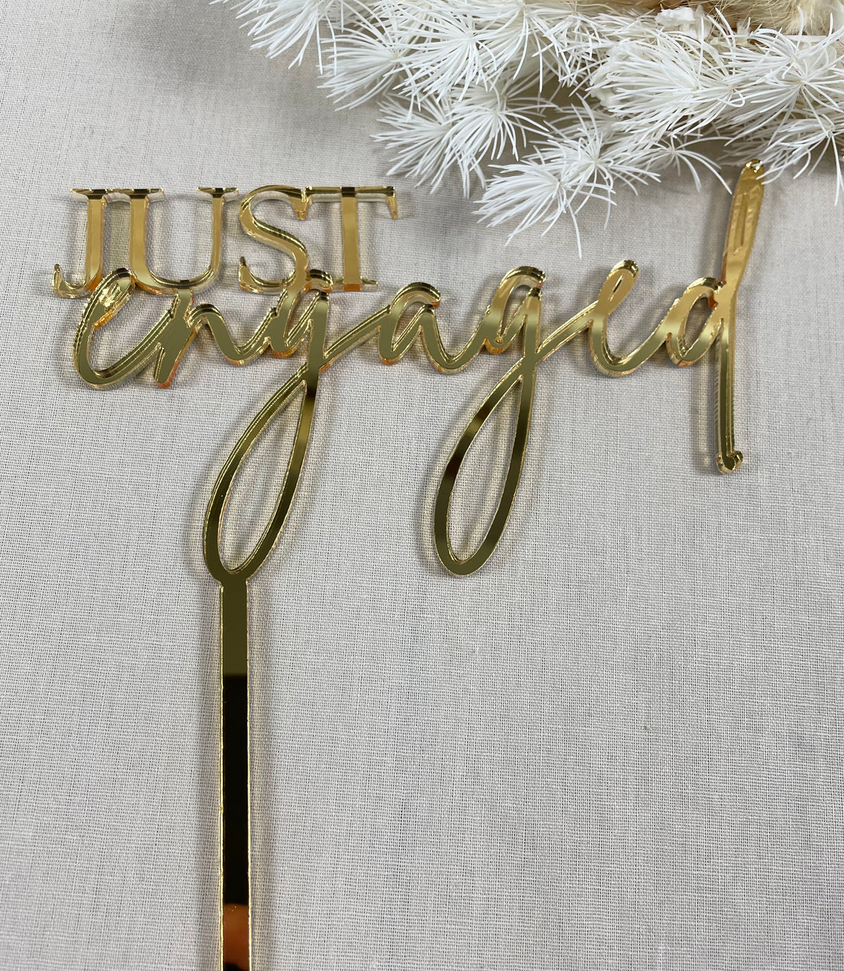 just engaged cake topper