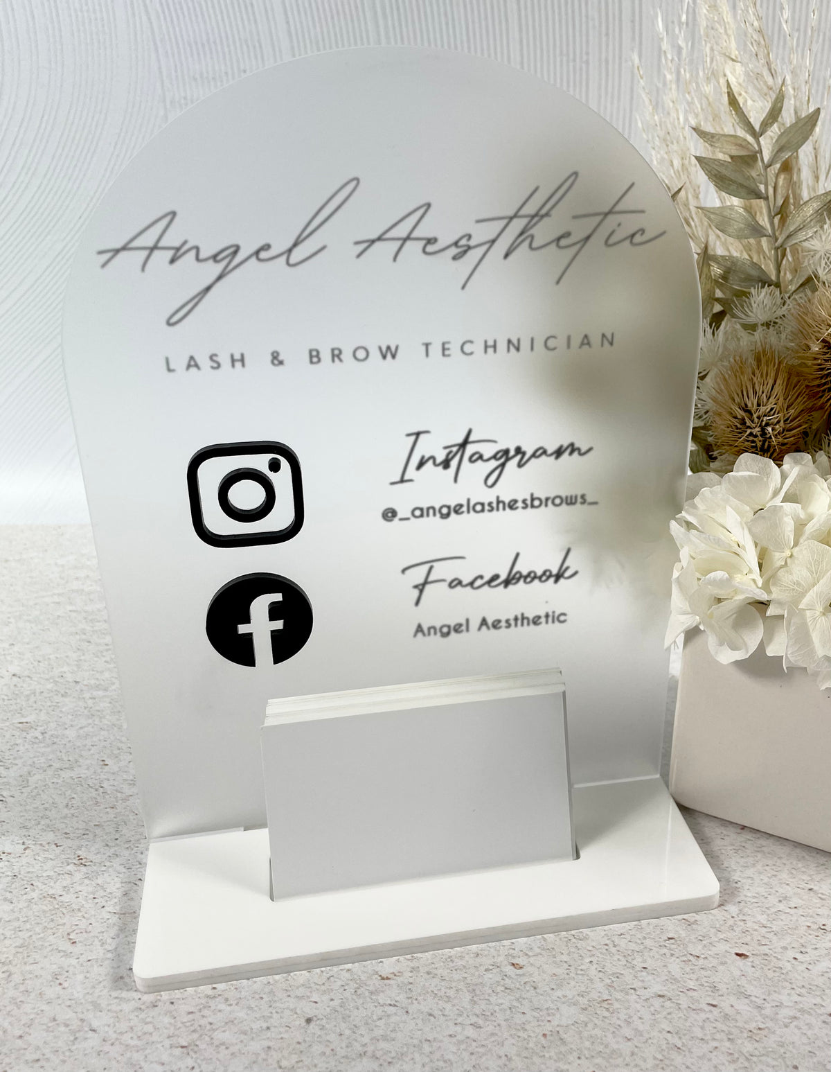 card holder with social media 