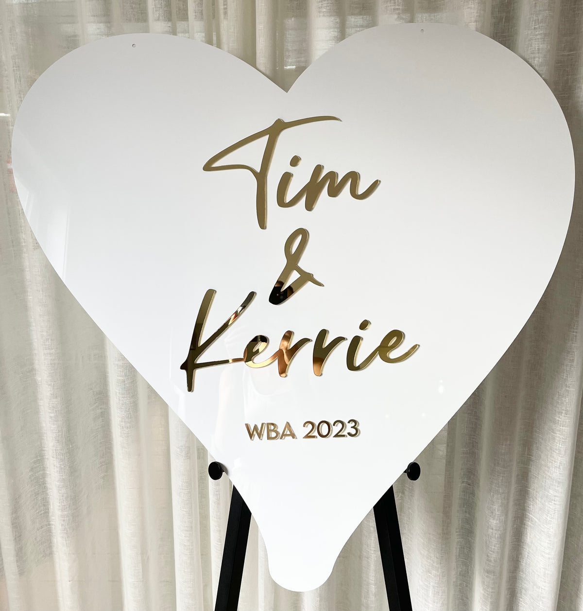 heart shaped wedding sign