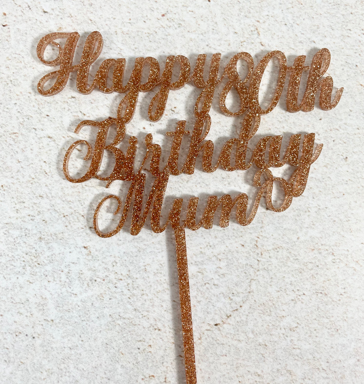 glitter birthday cake topper 