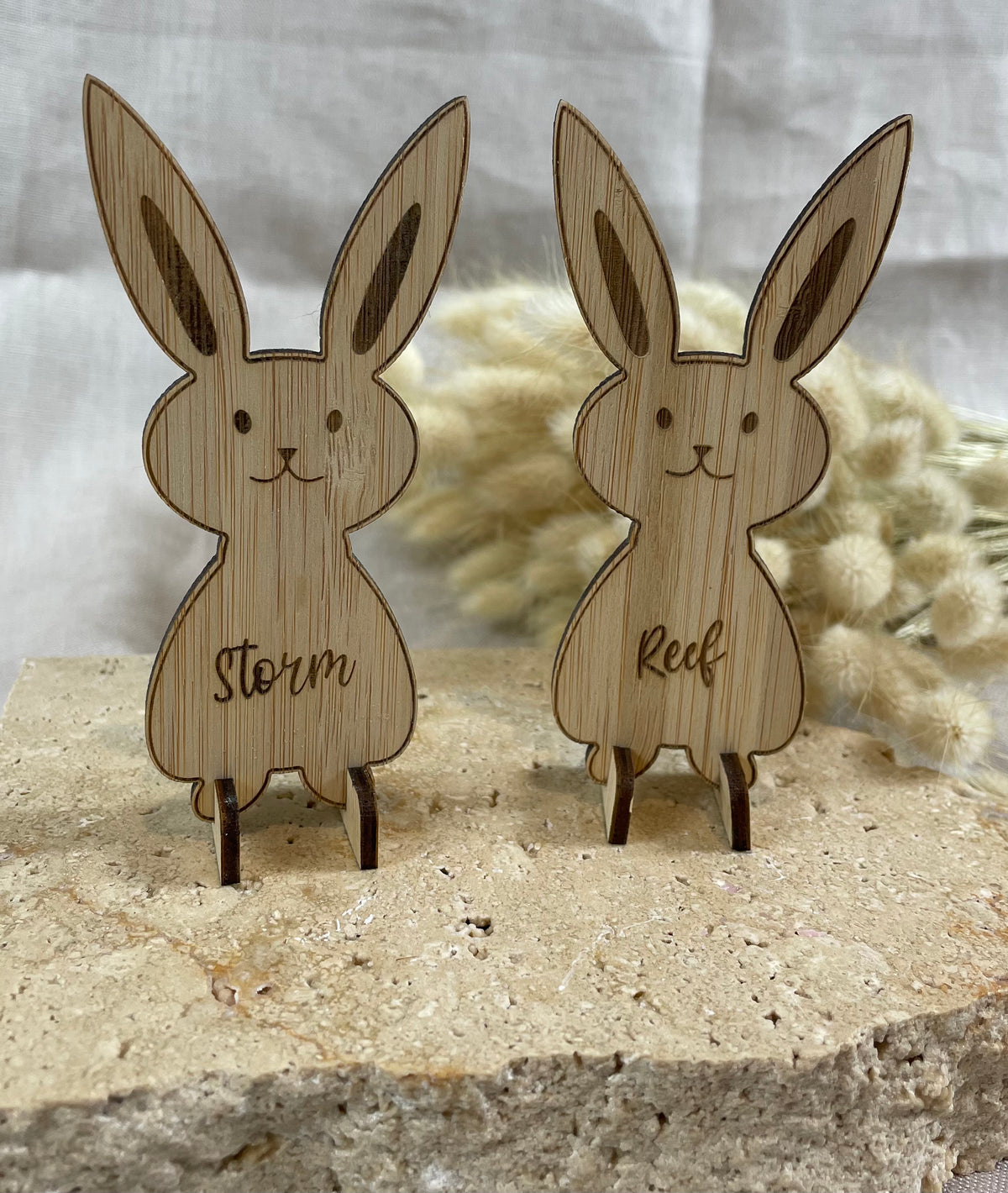 personalised wooden bunny