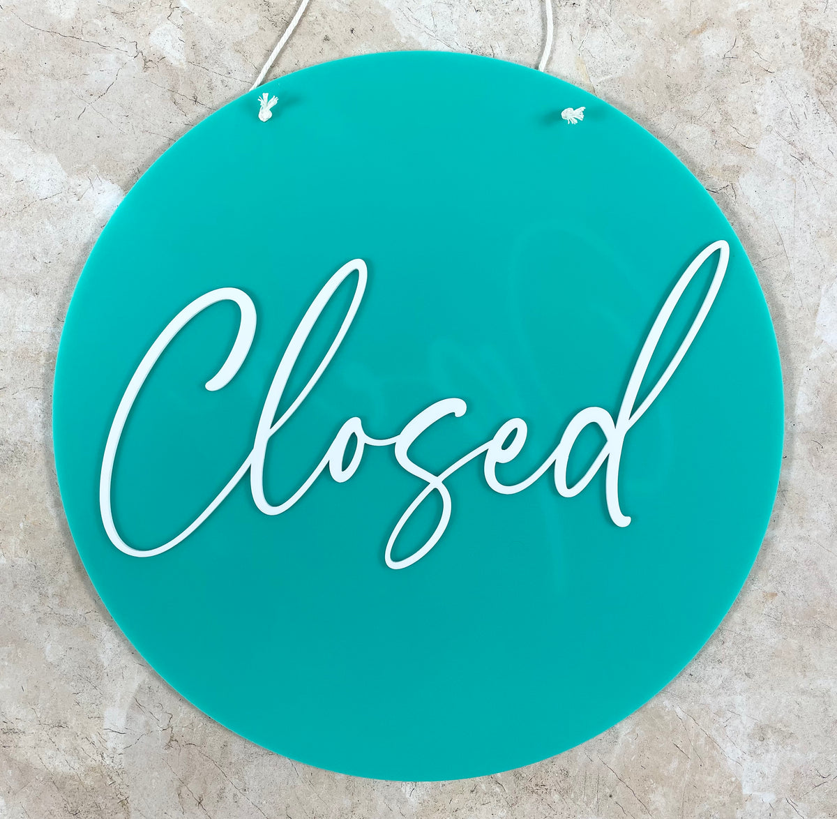 teal closed sign