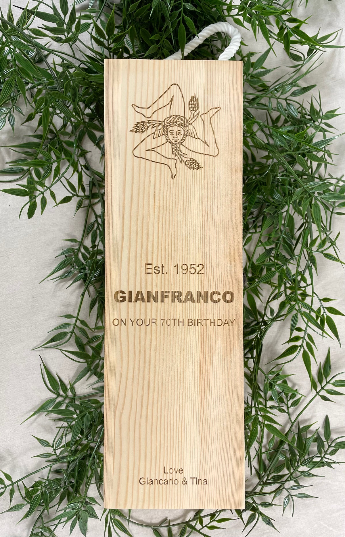 personalised wooden wine box