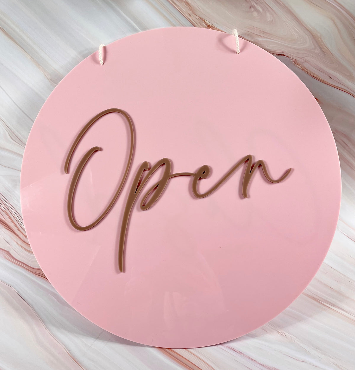 pink open closed sign