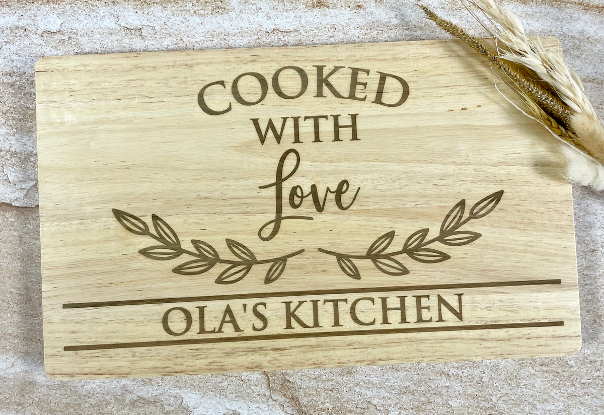 cooked with love chopping board