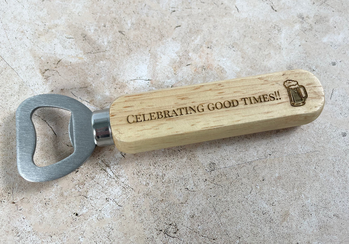 celebrating good times bottle opener 
