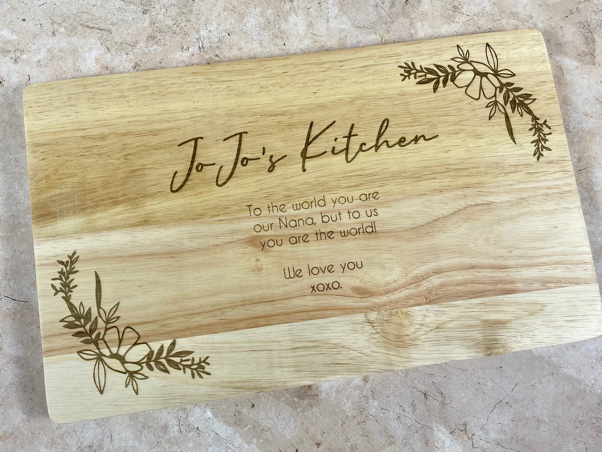 personalised kitchen chopping board