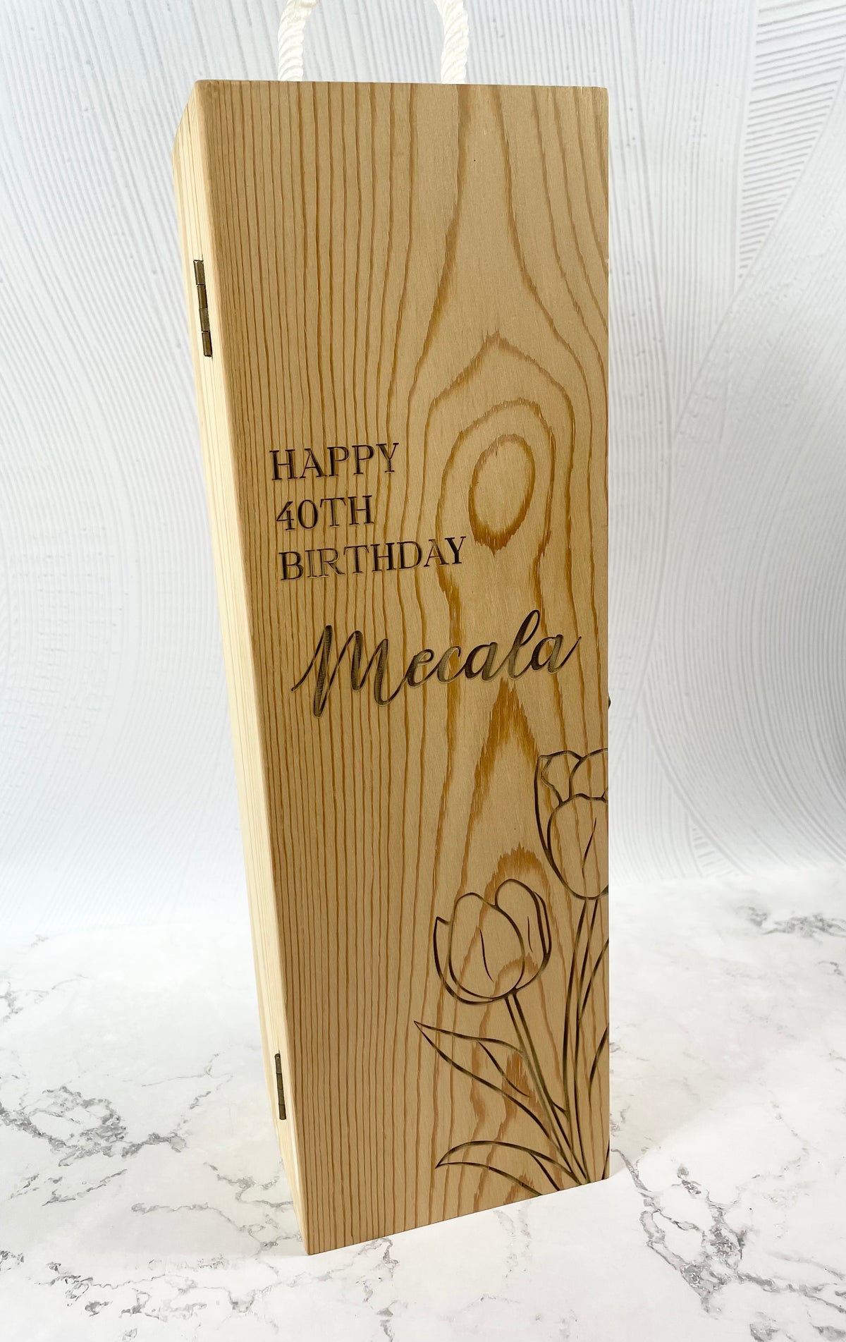 personalised wooden wine box