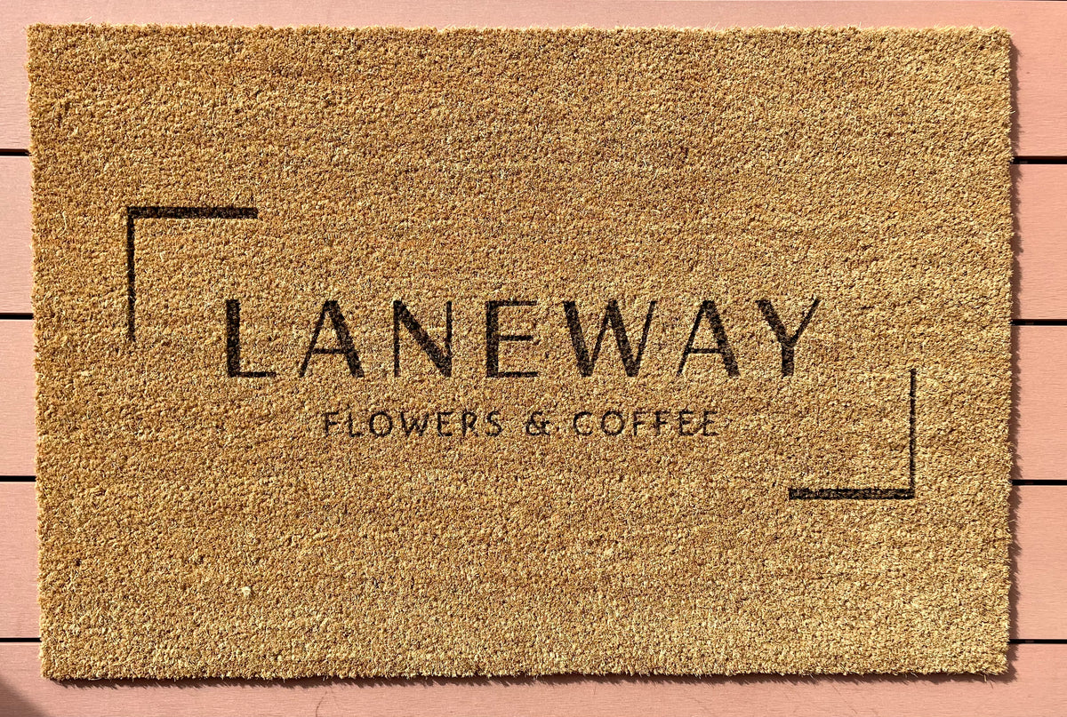 Branded door mats Logo door mats Laser Edge Designs LaserEdgeDesigns