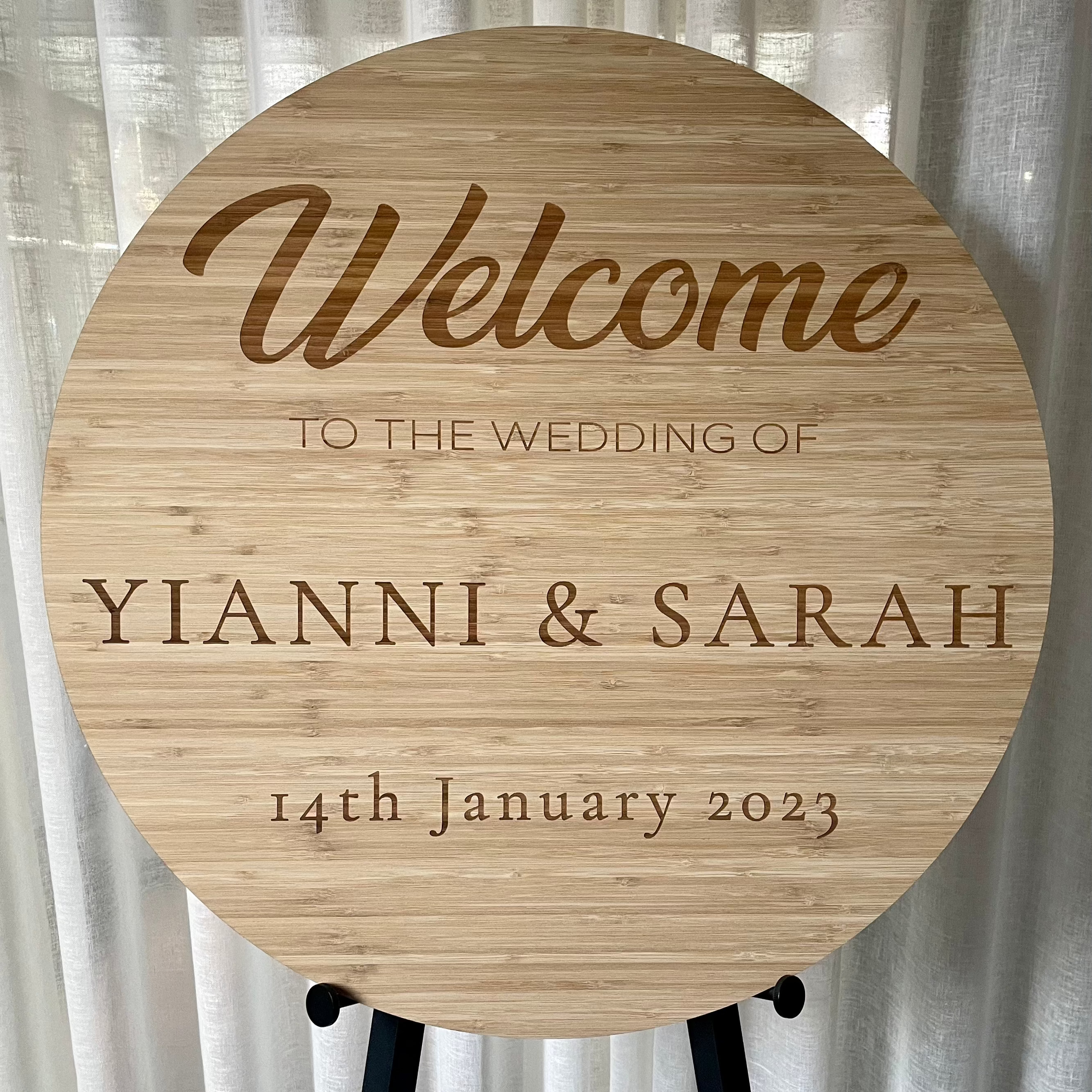 bamboo wedding sign