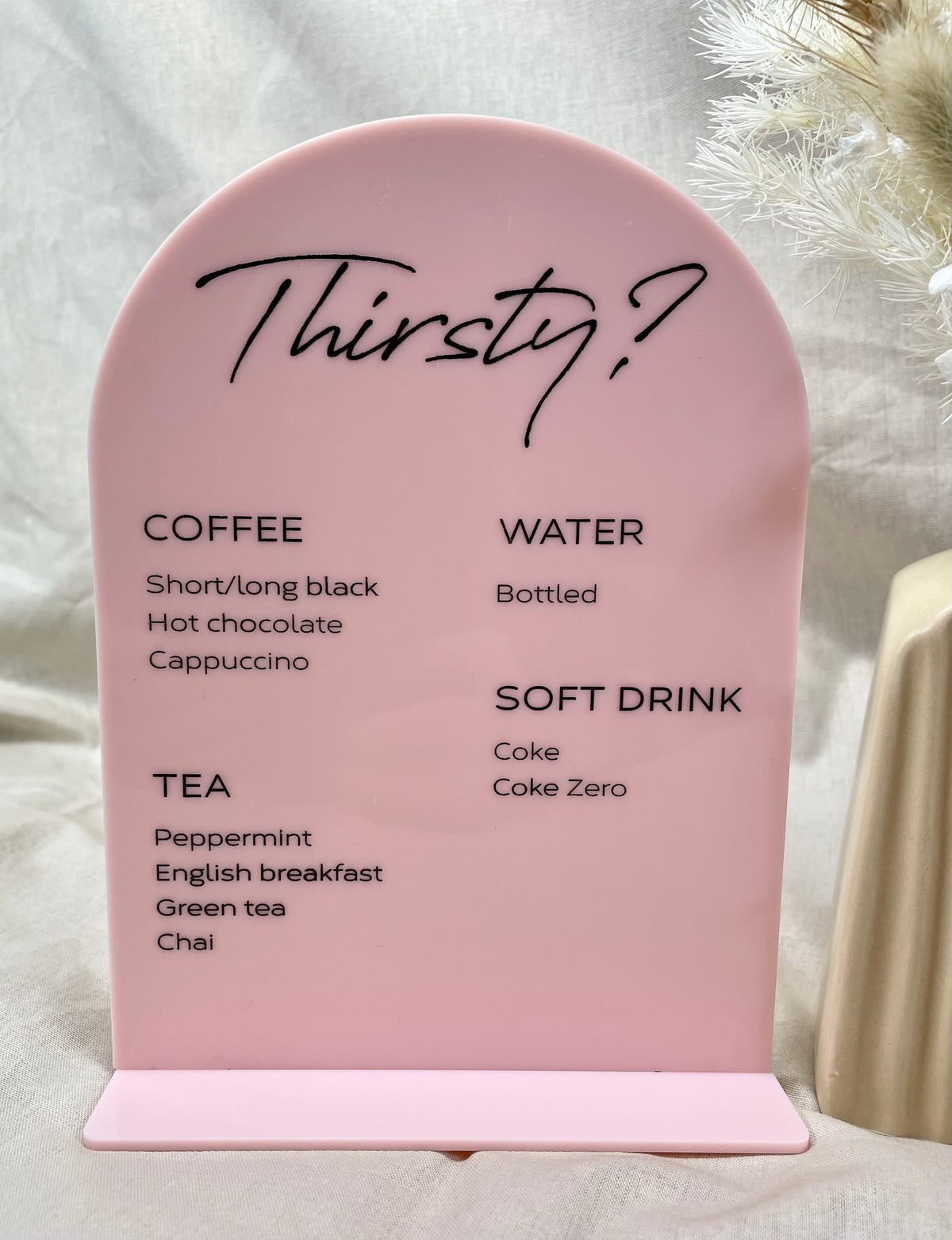 drink menu stand