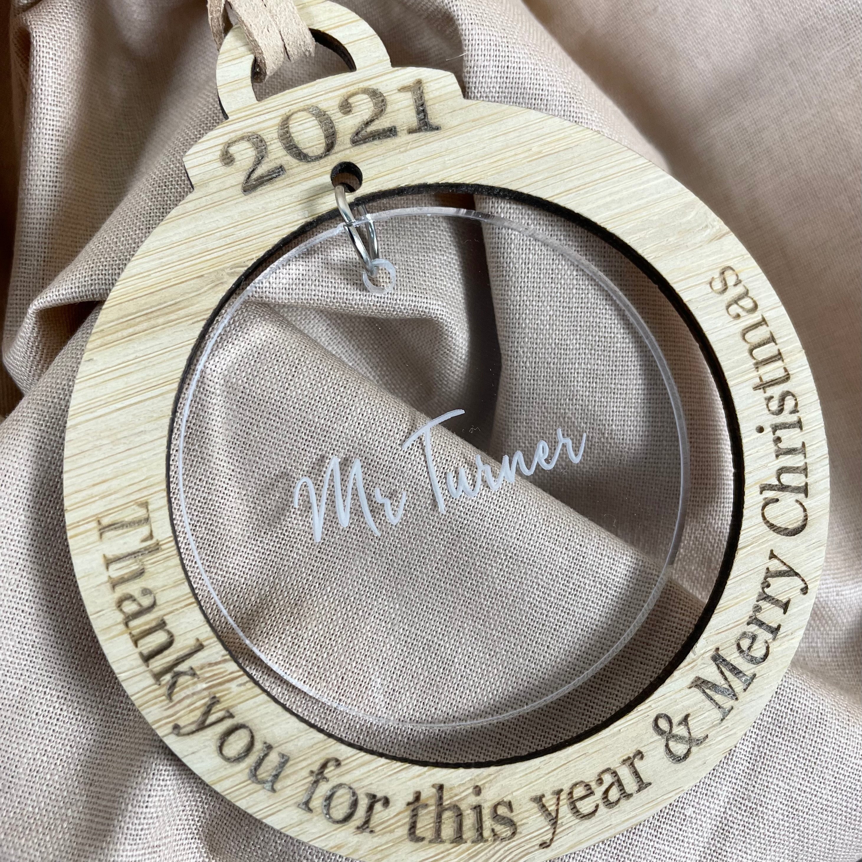 Timeless elegance personalised Christmas bauble