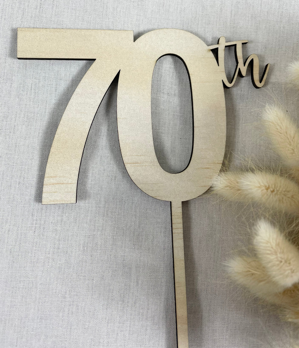 wooden 70th cake topper melbourne
