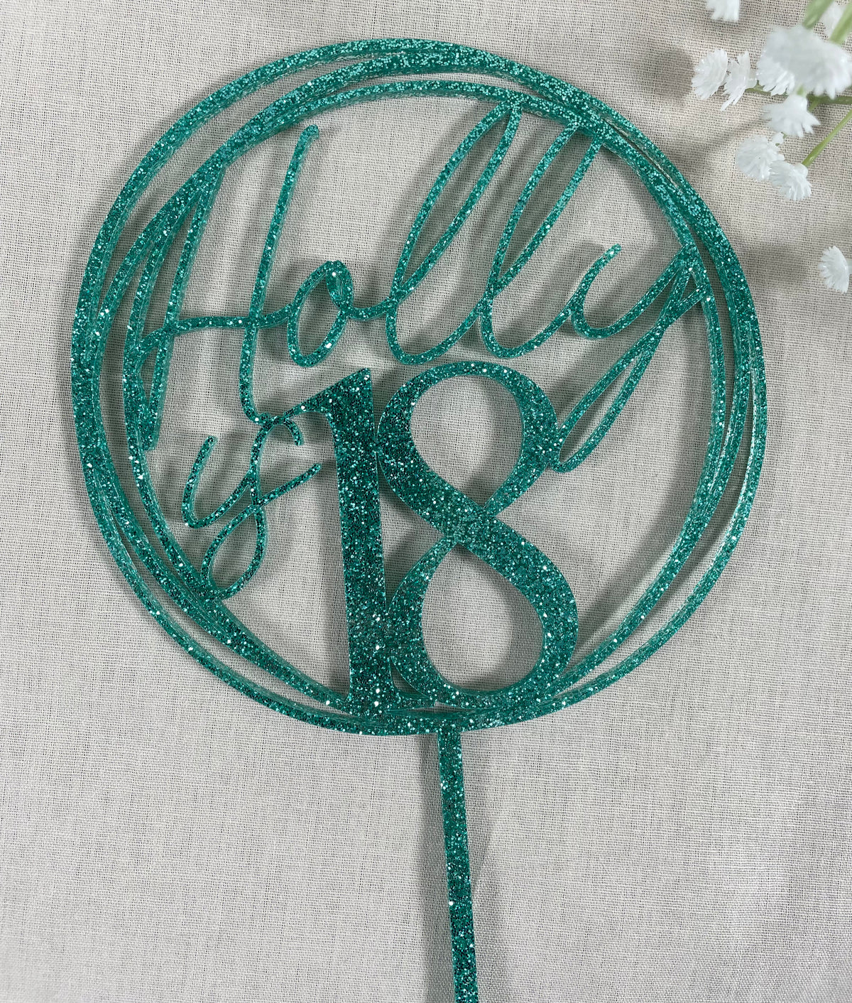 glitter 18th cake topper