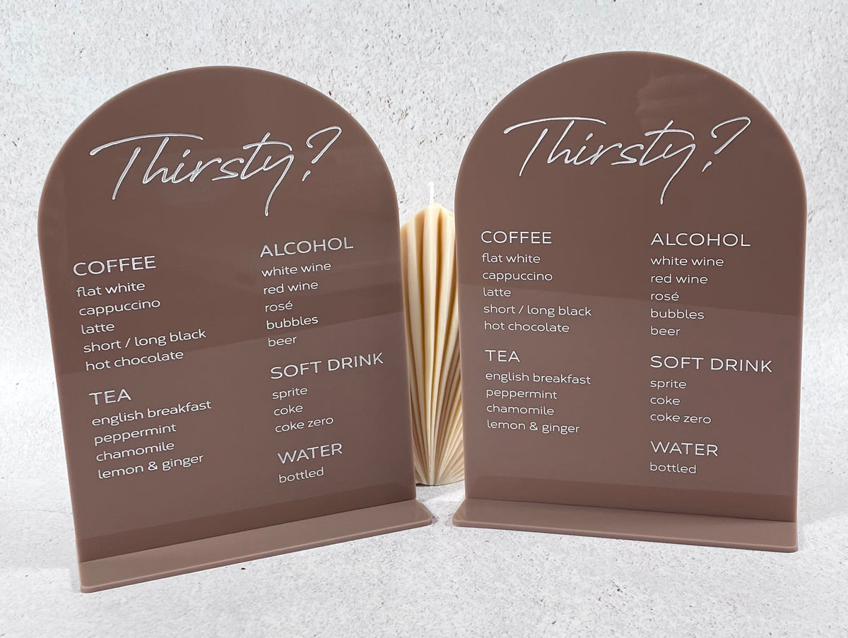 custom acrylic drink menu 