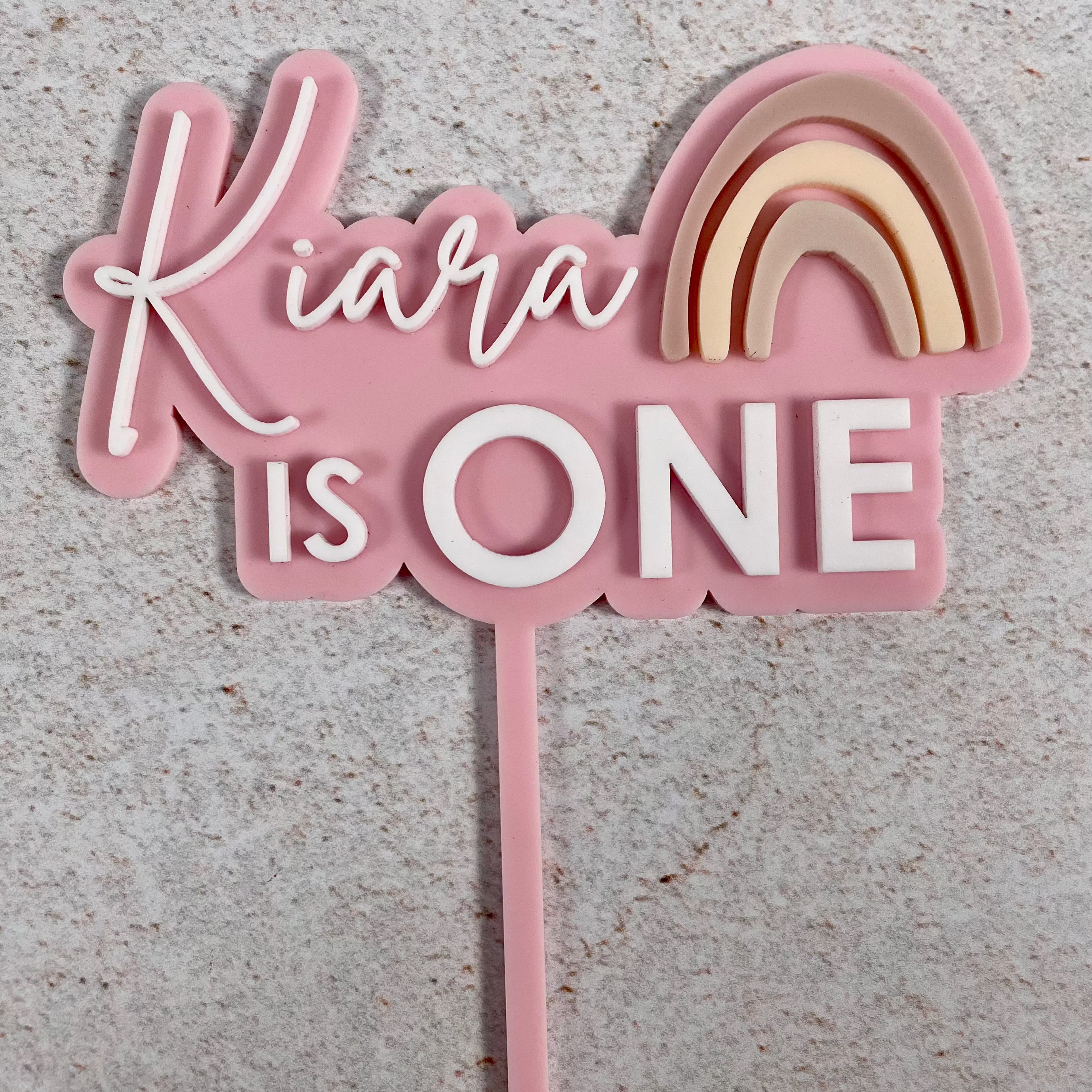 first birthday rainbow cake topper