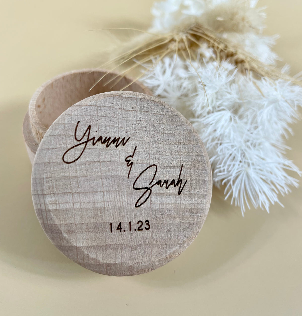 personalised wooden wedding ring box