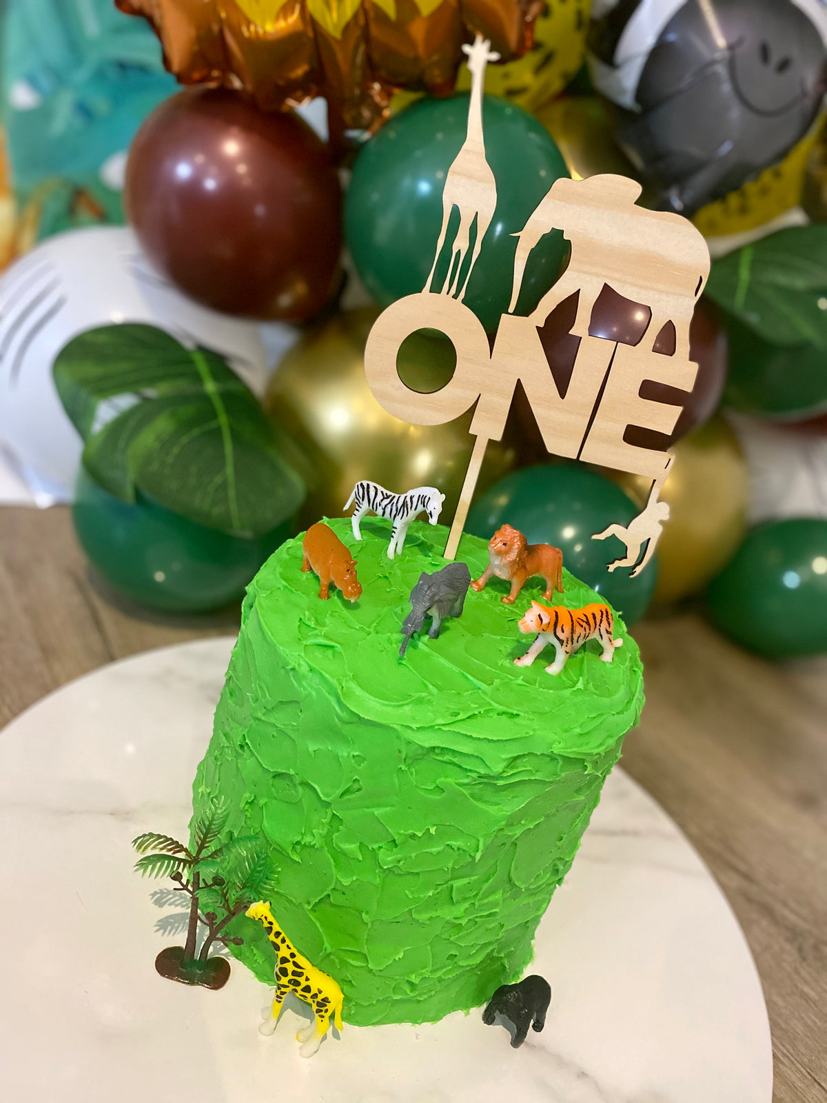 animal one cake topper 