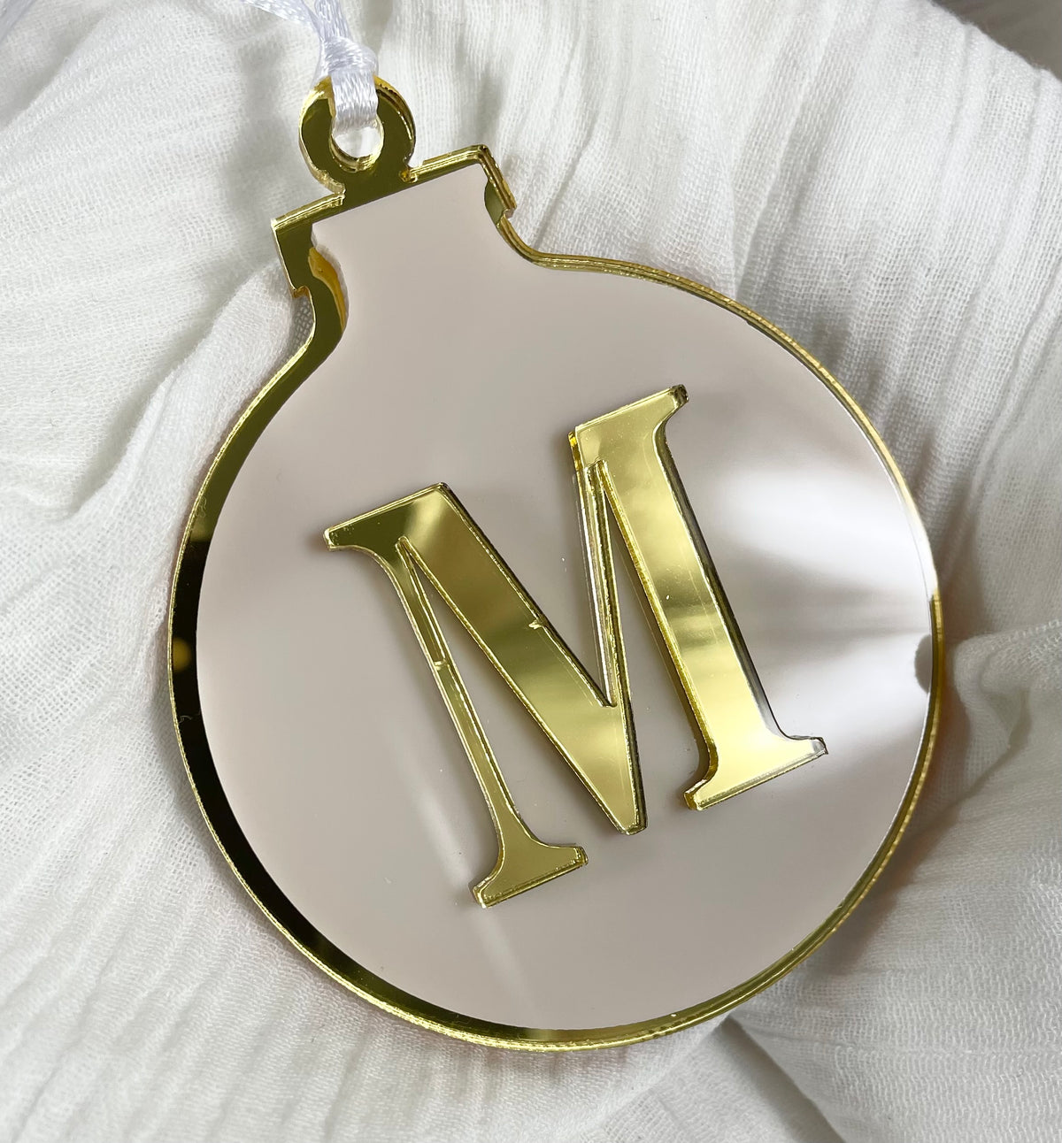 3 layer letter bauble (round)