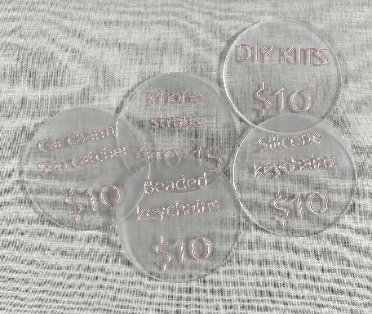round plastic price tag