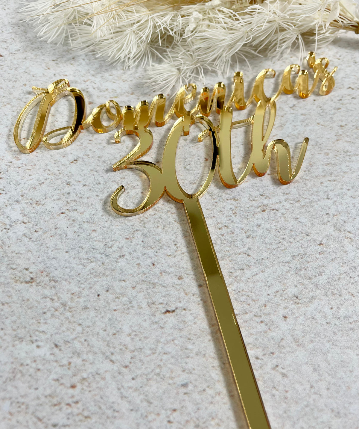 gold 30th cake topper