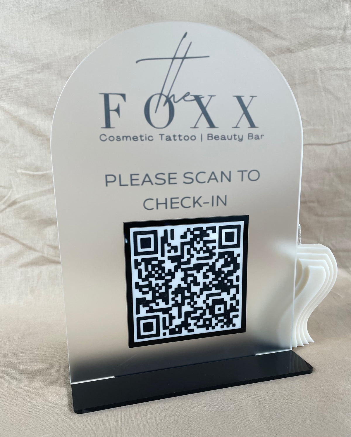 frosted qr code stand