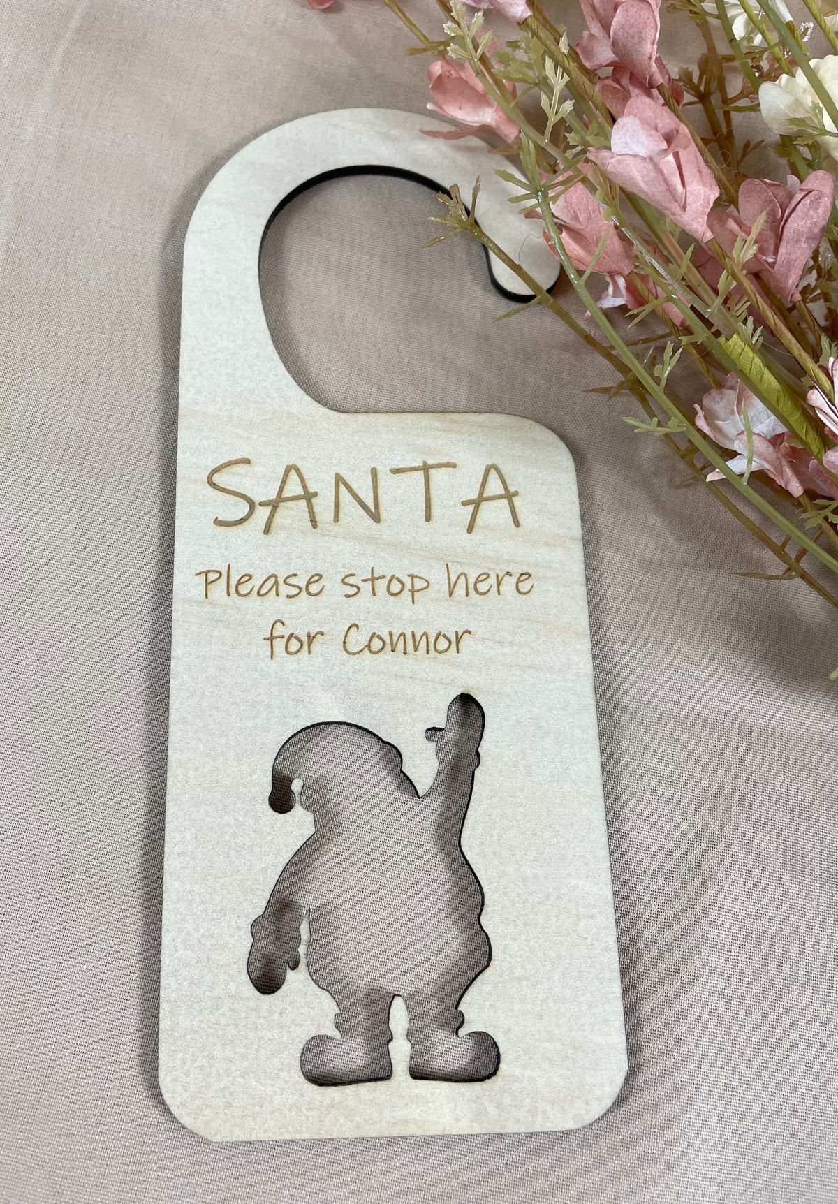 Santa please stop here door hanger