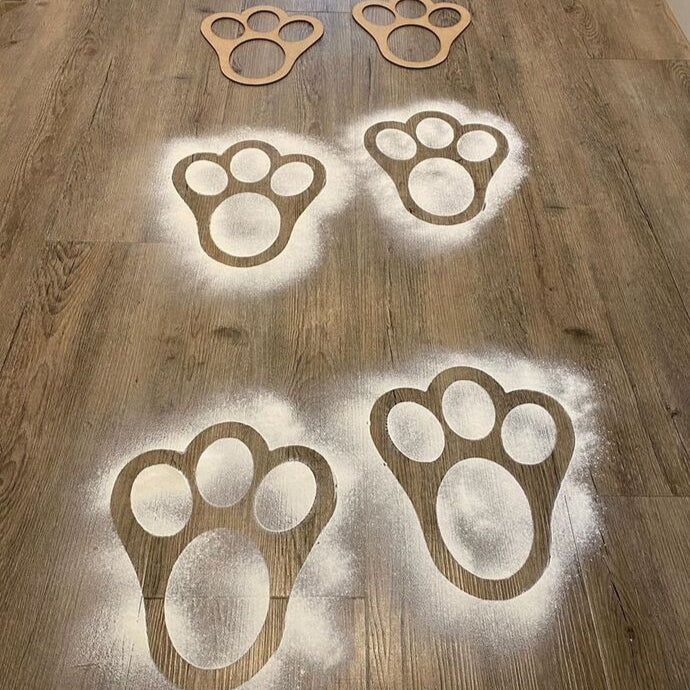 Bunny feet stencils