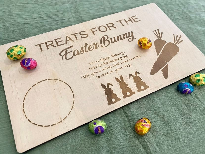 Easter bunny treat board