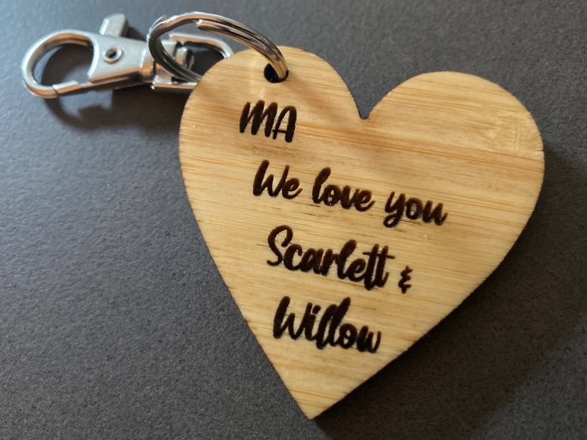 personalised heart key ring