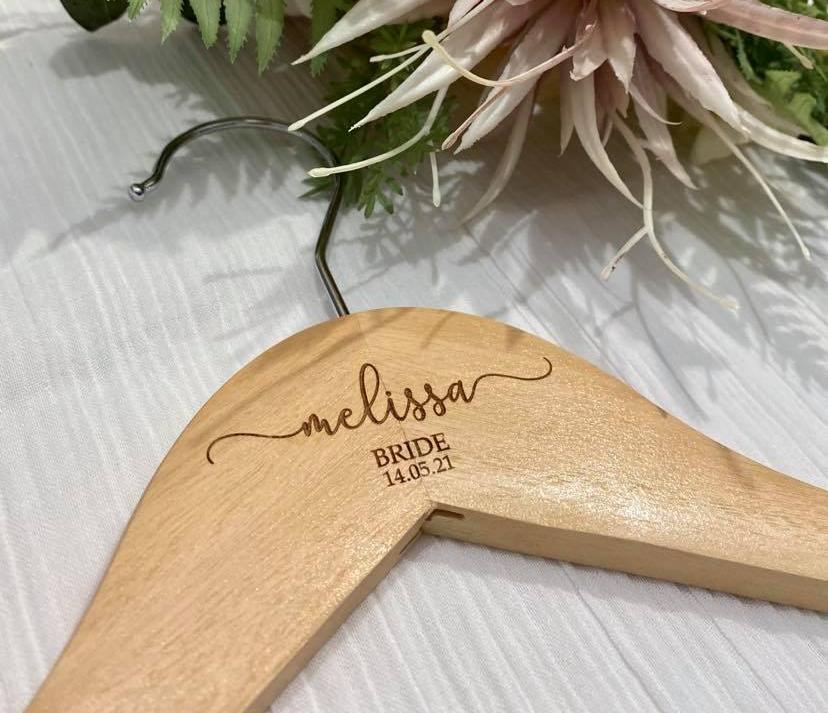 engraved wedding hangers 