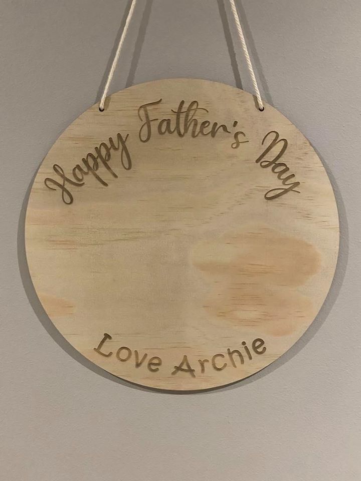 wooden fathers day sign